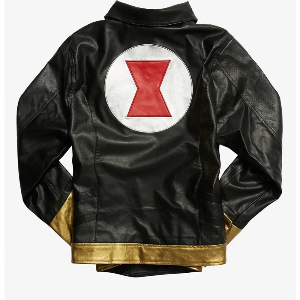 Her Universe Cosplay Marvel Black Widow Faux Leather Moto Jacket